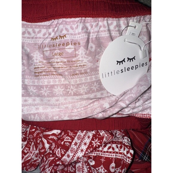 Little Sleepies • Reindeer Cheer Men’s Pajama Pants L NWT Bamboo Valentine’s Day - Picture 2 of 3